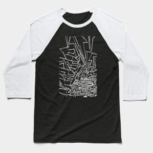 Abstract Ink Drawing #16 Black Baseball T-Shirt